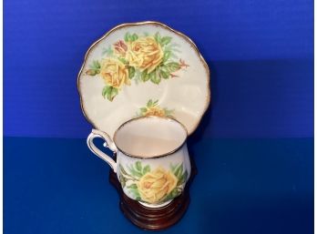 Vintage Royal Albert Tea Rose Demitasse And Saucer Set