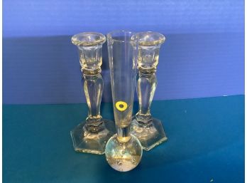 Assorted Lot Of  Clear Glass Pieces