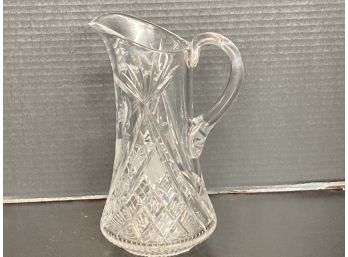 Vintage Cut Lead Crystal Pitcher (10 1/2 Inches In Height) Heavy Piece