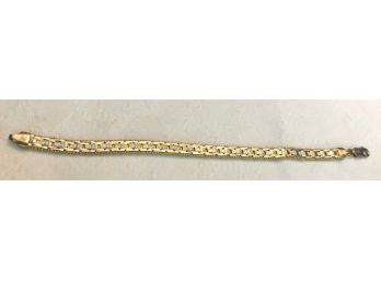 Gold Wash On Silver Bracelet, 6 1/2' In Length