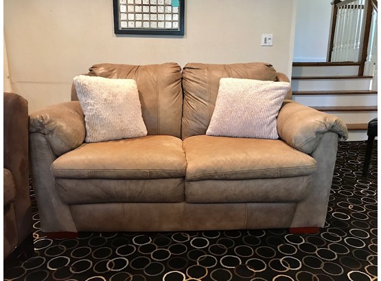 Leather Look Loveseat Sofa 1 Of 2