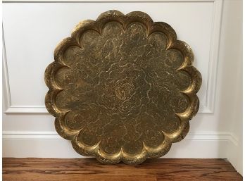 Brass Tray With Scalloped Edge