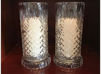 Cut Glass Candle Holders