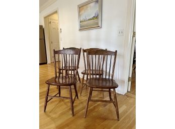 A Set Of 4 Vintage Hitchcock Maple Dining Chairs