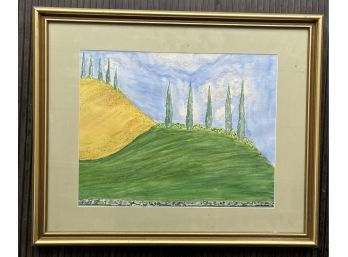 A Beautifully Framed Tuscan Watercolor