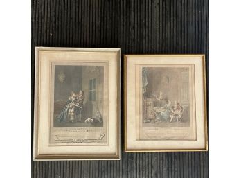 A Pair Of Antique French Engravings - 18th Century