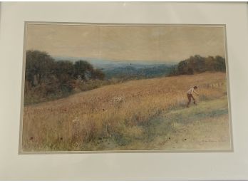 A Lovely Framed Original Pastel Landscape By Arthur Hopkins