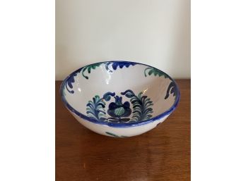 Italian Hand Painted Ceramic Bowl Wide Bowl
