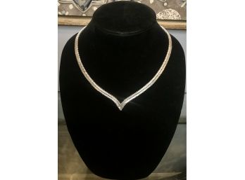 Stunning Silver 'V' Necklace