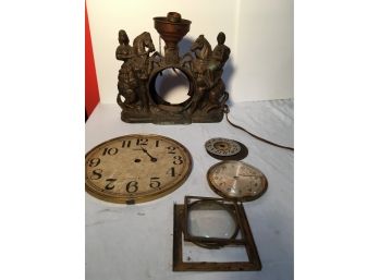 Vintage Clock Lot Parts