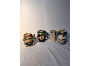 Four Porcelain Pirates  Mugs