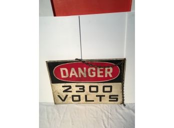 Vintage Metal Danger Sign