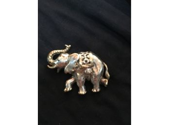 Large Sterling Silver Elephant Pin