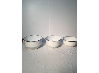 Three Enamel Nested  Bowls