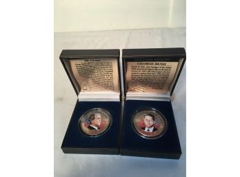 Two George Bush And AL Gore Medals