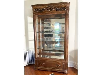 Jessica McClintock French Provincial Style Illuminated Cabinet With Side Glass Door Panels