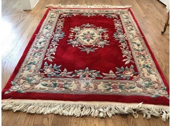 Sculpted Chinese Hand Knotted Wool Oriental Rug