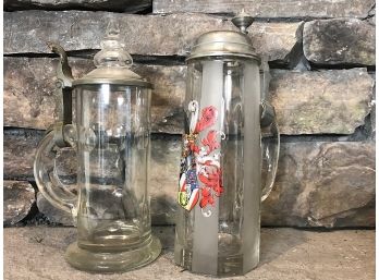 Two Tall Glass Steins