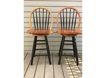 Two Windsor Style Bar Stools