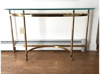 Glass And Brass Console Table