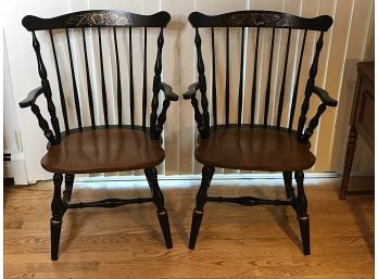 Pair Of Vintage Hitchcock Arm Chairs