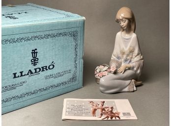A Lladro Porcelain Collector Club Figurine, 1988, Flower Song, #7607, Original Box