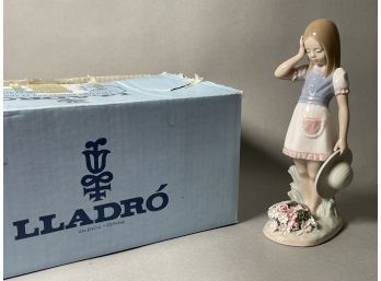 A Lladro Porcelain Figurine, Dropping Flowers, My Goodness, #1285, Original Box