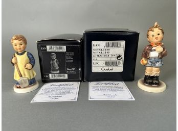 Hummel Figurines, #727 & #554, Garden Treasures & Cheeky Fellow, Original Box