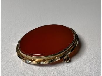 Vintage Gold Filled Carnelian Pin