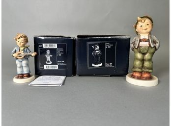 Hummel Figurines, #558 & #429, Little Troubadour & Hello World, Original Box