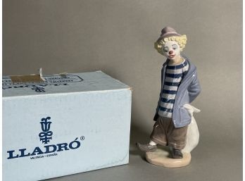Lladro Porcelain Clown Figurine, Little Traveler, #7602, Original Box