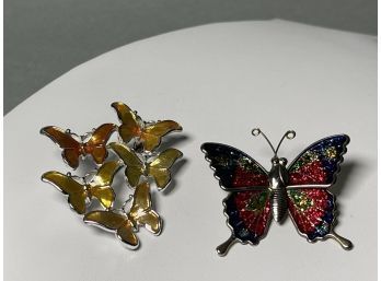 Vintage Enamel Butterfly Pins