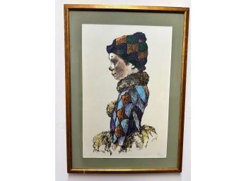 Philippe Alfieri'  'Clown'  Lithograph, Pencil Signed & Numbered, 36/150