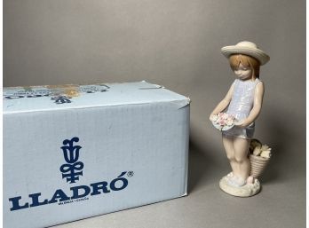 Lladro Porcelain Figurine, My Flowers, #1284, Original Box