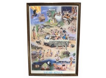 R. McPhail Whimsical Kenya Safari Framed Poster Print