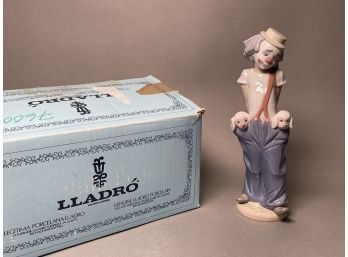 A Lladro Porcelain Collectors Club Clown Figurine, Little Pals, #7600, 1985, Original Box