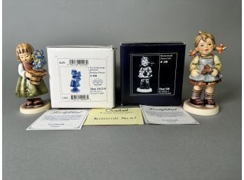 Hummel Figurines, #341 & #548, 1989, Birthday Present & Flower Girl, Original Box