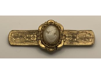 Beautiful Antique Victorian Cameo Bar Brooch ~ 3 3/8 Inches ~