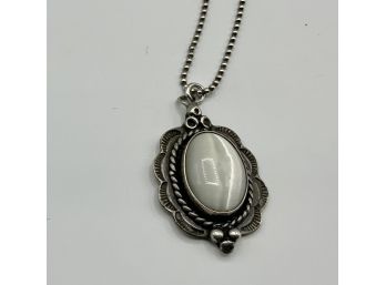Moonstone Sterling Pendant W/sterling Chain