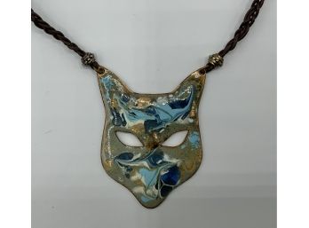 Very Cool Handcrafted Enamel Cat Necklace