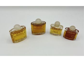 4 Vintage YSL OPIUM EDT Mini Travel Perfume