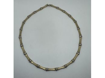 Gorgeous 14k And Sterling Bamboo Link Necklace