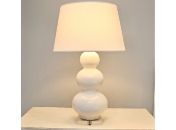 Triple Gourd Lamp In White With Lucite Base