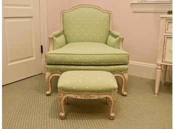 Louis XV Bergere Chair With Ottoman Vecchio Finish (Purchased For $1,372)