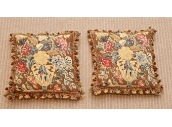 Chelsea Textiles Needlepoint Handmade Pillows Set Of 2 (Purchased For $580)