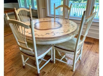 46' Hand Painted Table And 4 Chairs