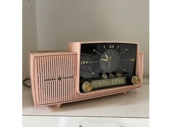 A Vintage General Electric Clock Radio-pink