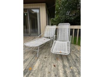 A Pair Of Brown Jordan Style Patio Chaise Lounge Chairs