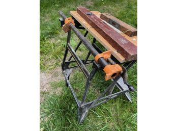 A Folding Carpenters Table And Misc Tools