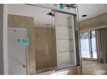 A Mirrored Sliding 2 Door Medicine Cabinet - Bath 4